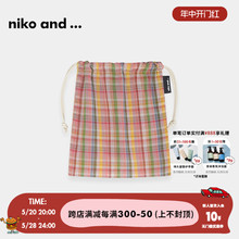 niko and …小包2024新款时尚格纹可爱创意抽绳通勤包袋112768