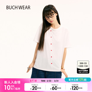 简约休闲圆领短袖 BUCH 新款 T恤女2025年夏季 上衣573189 WEAR