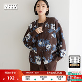 LOWRYS 583234 印花宽松圆领针织开衫 FARM毛衣女2025冬季 新款