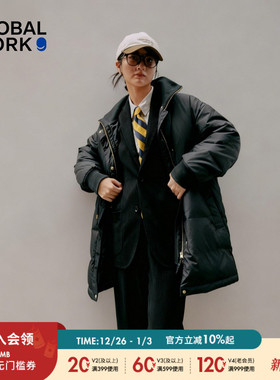 GLOBAL WORK 羽绒服女2025冬季新款中长款收腰保暖厚外套495689
