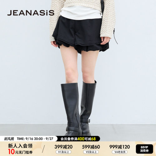 JEANASIS短裤女2026秋季新款甜酷A字阔腿宽松花苞裙裤1061756