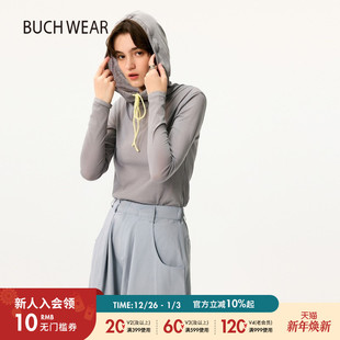 休闲含棉连帽打底长袖 BUCH 新款 T恤女2025年夏季 上衣494377 WEAR