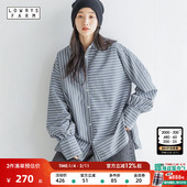 女25春季 LOWRYS FARM衬衫 条纹休闲宽松日系两穿上衣116624