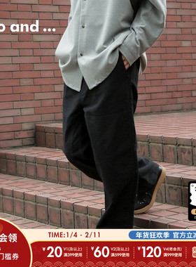 niko and ...休闲裤男冬季新款时尚直筒气质日系阔腿裤150346