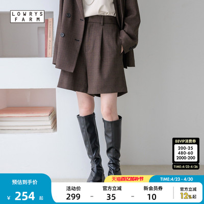 LOWRYS FARM裤子女2026夏季新款简约多色高腰直筒短裤455460
