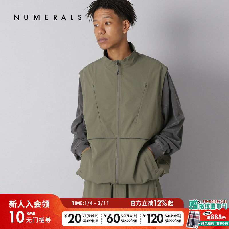 NUMERALS马甲男2025春季新款复古运动风半高领拉链无袖上衣140369,男装,常规马甲,淘宝优惠券,粉丝福利购,淘宝优惠卷