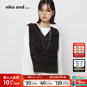 短款 niko 针织背心592180 新款 V领叠穿无袖 and ...马甲女2025冬季
