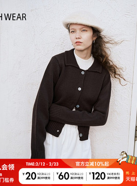 BUCH WEAR毛衣女2025春季时尚小清新系扣羊毛混纺外套253147