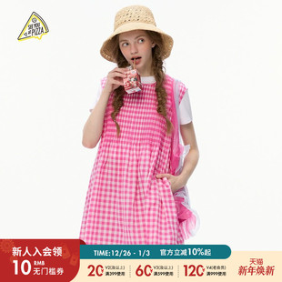 PIZZA背心女2025夏季 新款 泡泡格无袖 上衣494822 SEE 薄款 YOU