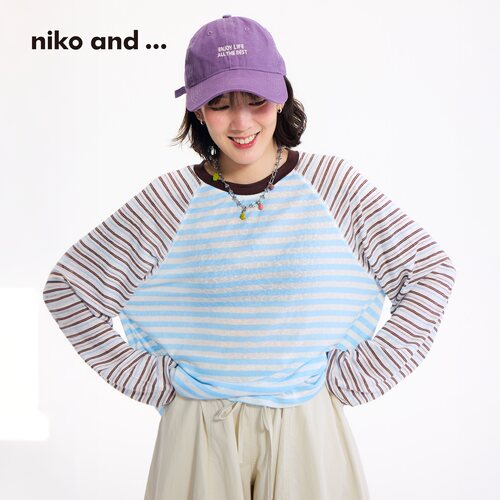 薄款条纹长袖罩衫 松弛柔和耐看