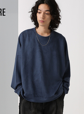 HARE T恤男冬季新款时尚宽松休闲纯色日系气质简约长袖上衣150275