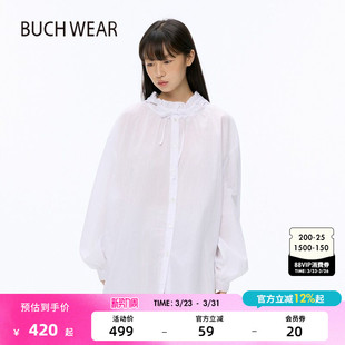 宽松休闲长袖 BUCH 新款 女2026春季 连帽外套591972 WEAR衬衫