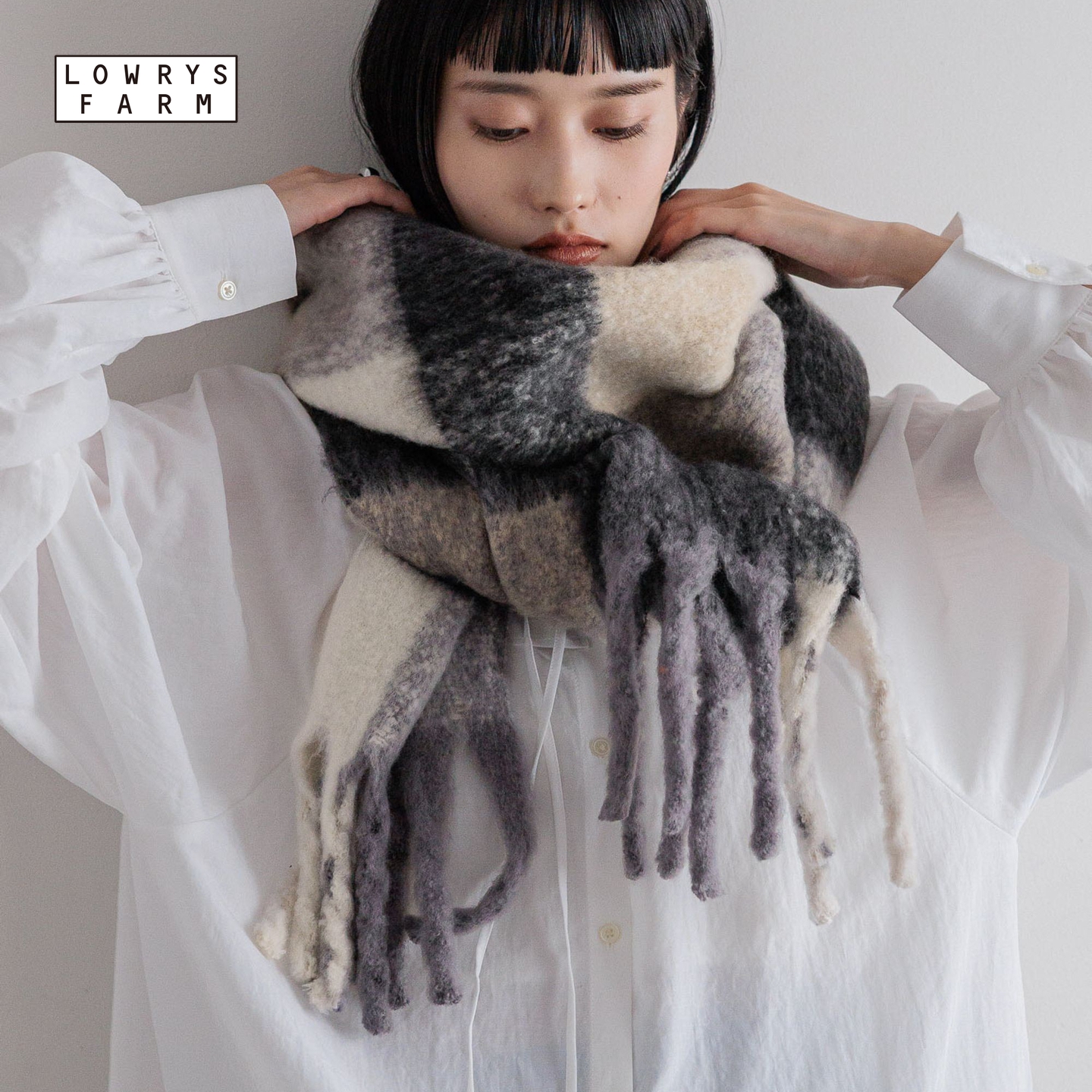 LOWRYS FARM 围巾男女同款2025秋冬新款日系氛围感保暖披肩580197
