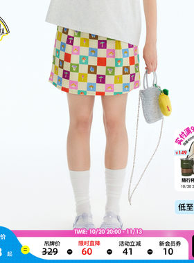 SEE YOU at PIZZA裙裤女2026秋季新款彩色蘑菇印花短裤1032338