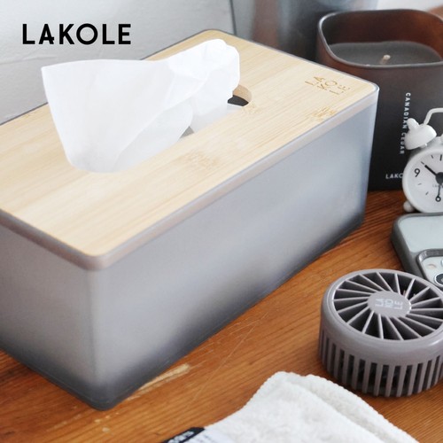 LAKOLE 纸巾盒2025新款复古设计感印花圆形日式抽纸盒357947