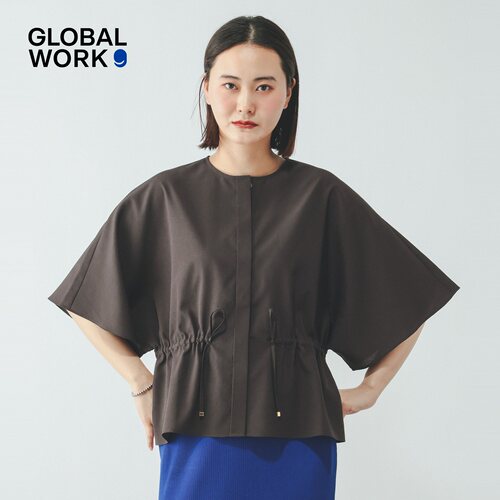 GLOBAL WORK 衬衫女2026夏季新款宽松蝙蝠袖收腰气质上衣636702