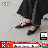 LOWRYS 581137 平底尖头一字扣玛丽珍鞋 FARM单鞋 女2025新款