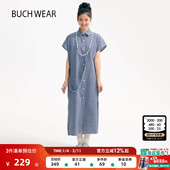 BUCH 裙590705 休闲格纹长衬衫 WEAR连衣裙女2025夏季 新款