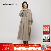 含棉日式 niko 刺绣长裙580054 连衣裙女2026春季 新款 and ...