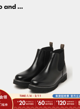niko and ...切尔西靴男2025春夏日系圆头短筒工装靴 166977