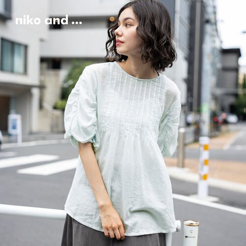 棉质泡泡袖宽松娃娃领 田园日系藏肉