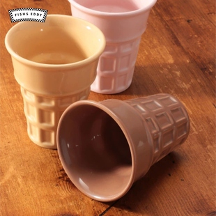 简约便携家用水杯947136 创意甜筒日式 FISHS EDDY陶瓷杯新款