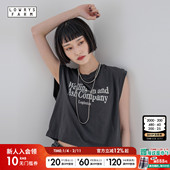 FARM T恤女2025夏季 新款 LOWRYS 休闲字母印花无袖 上衣580984