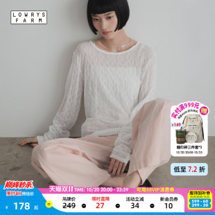 LOWRYS FARM雪纺衫女2026秋季新款微透宽松圆领长袖上衣1052797