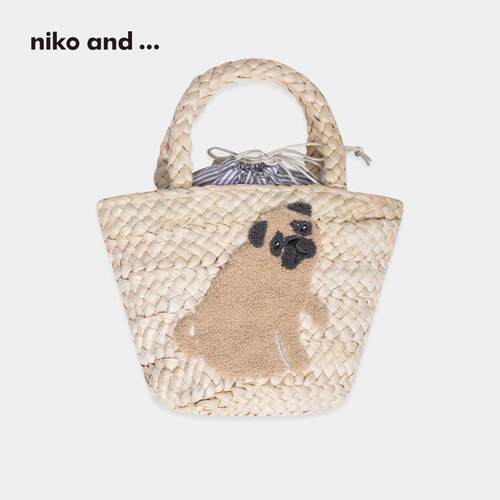 niko and ...手拎包2025新款动物仿草编包可爱便携手拿提包328168