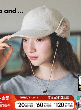 niko and ...帽子女24冬季新款时尚流行护耳混纺鸭舌帽140186