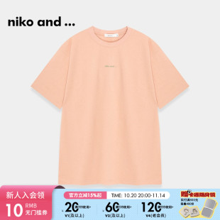 夏季 ...T恤男女同款 新款 时尚 121066 niko 字母印花短袖 and