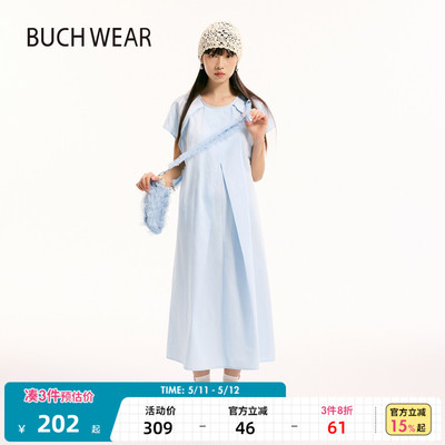 BUCH WEAR连衣裙女2025年夏季新款文艺纯色解构式长裙576369