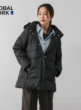 GLOBAL WORK羽绒服女2025冬季新款中长款收腰轻熟保暖外套497165