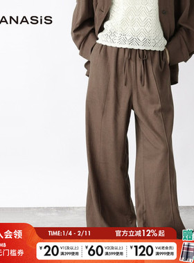 JEANASIS休闲裤女2025年夏季新款宽松舒适易穿简约长裤421478