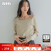 LOWRYS 日系气质毛衣149244 系带修身 FARM毛针织衫 女2026春季