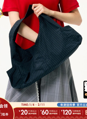 SEE YOU at PIZZA手提包女2025年夏季新款日系格纹单肩包494513