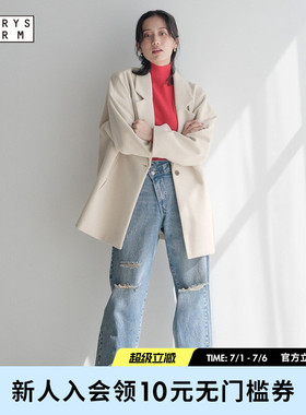 LOWRYS FARM外套女冬季新款时尚流行气质宽松毛呢大衣116453