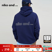 niko 字母印花套头连帽卫衣143196 2026春季 and ...男女同款