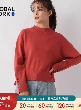 GLOBAL WORK 毛针织衫女2026春季简约日系短款毛衣139318