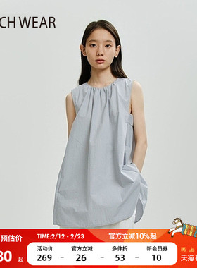 BUCH WEAR衬衫女2025春季无袖休闲少女简约上衣148255