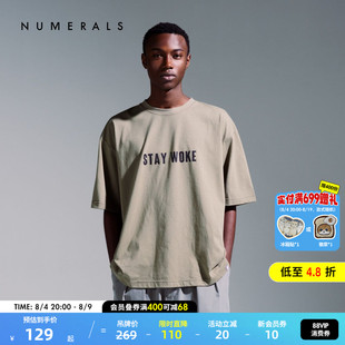 NUMERALS T恤男2025夏季新款含棉通勤运动休闲短袖圆领上衣571759