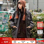 and ...棉服女2025冬季 新款 niko 中性夹棉多口袋工装 夹克608488