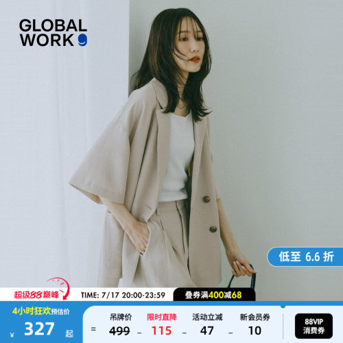 GLOBAL WORK 外套女2026夏季新款气质通勤五分袖西装外套632432