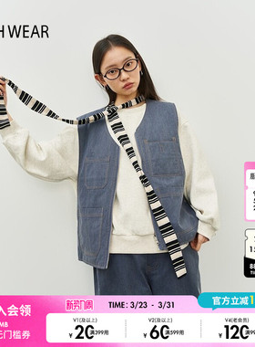 BUCH WEAR马甲女25春季拉链叠穿牛仔气质双面穿马甲249726