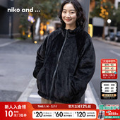 niko 休闲慵懒两穿加绒夹克服494484 新款 and ...外套女2025冬季