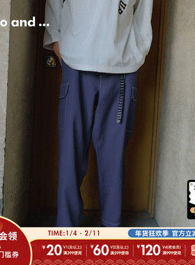 niko and ...休闲裤男2025夏季新款宽松复古简约工装裤253960