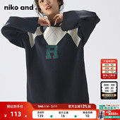 niko 休闲文艺宽松通勤上衣975107 女春季 and ...毛针织衫