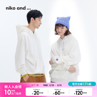 情侣装 niko 新款 ...卫衣2025春季 休闲宽松logo连帽卫衣100066 and