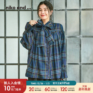 and 蝴蝶结个性 ...衬衫 新款 文艺上衣496209 女2025秋季 niko