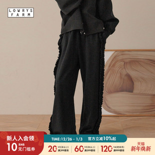 潮流设计感花边棉质休闲裤 LOWRYS 新款 女2025冬季 607239 FARM长裤